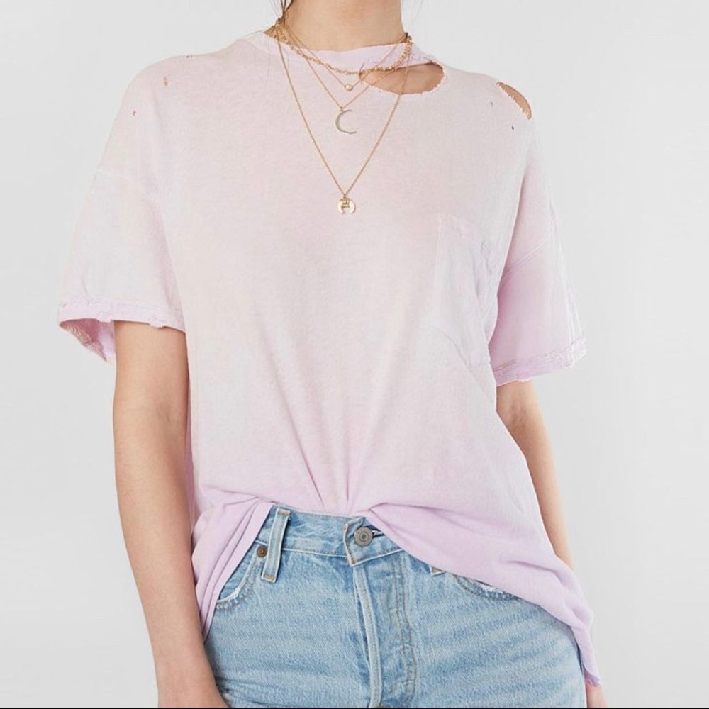 NWOT Free People Lucky T-Shirt Lavender SizeM